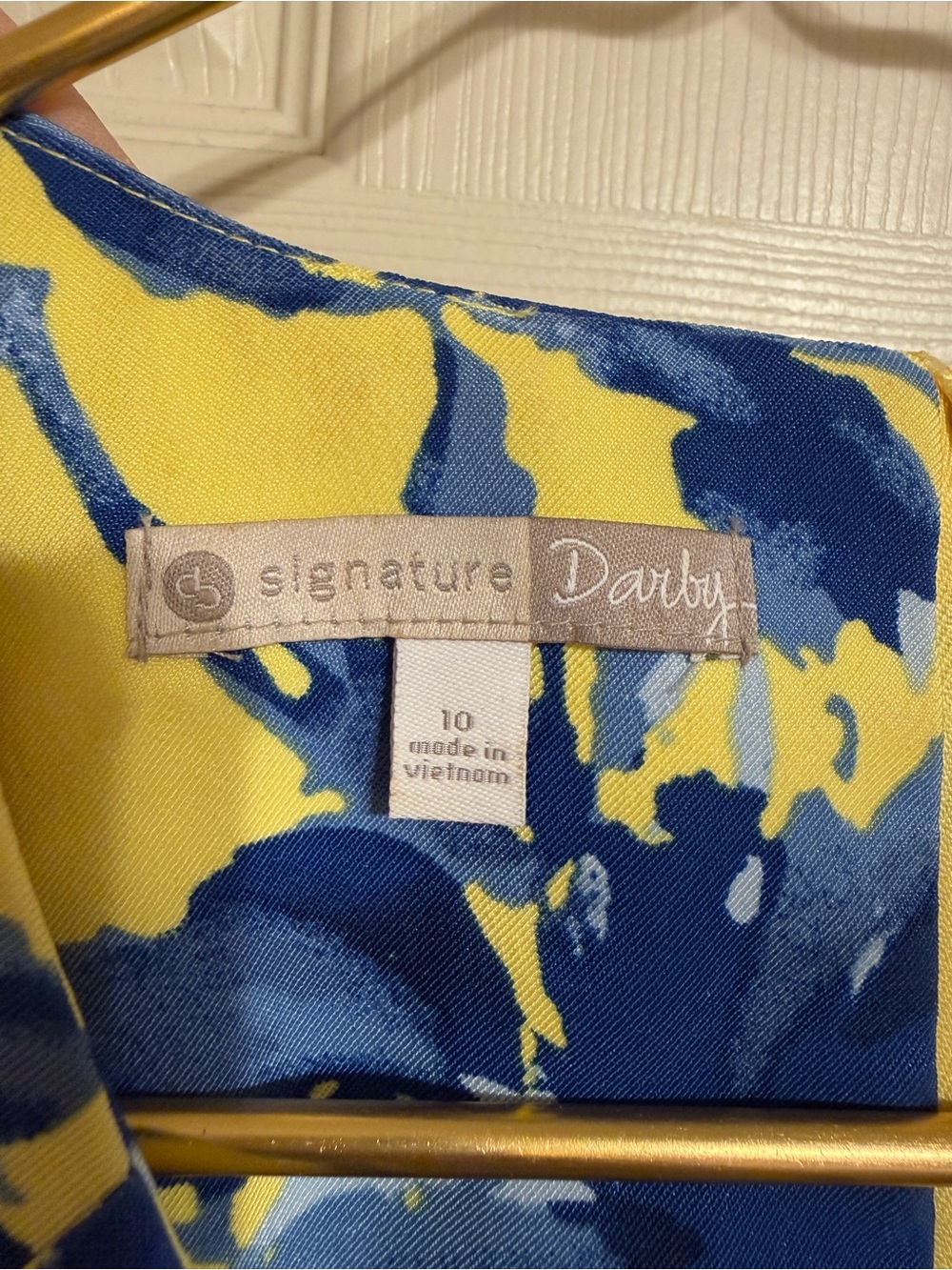 Signature Yellow Midi Dress with Bold Blue Floral Print - Picture 4 of 4